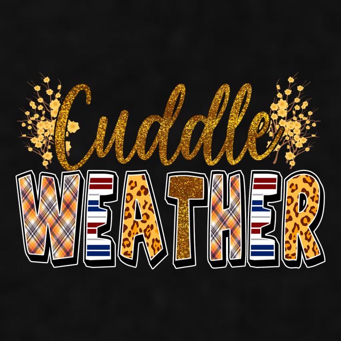 Cuddle Weather Cute Fall Pattern Ladies PosiCharge Tri-Blend Wicking Tank