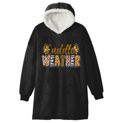Cuddle Weather Cute Fall Pattern Hooded Wearable Blanket