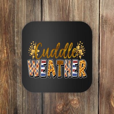 Cuddle Weather Cute Fall Pattern Coaster