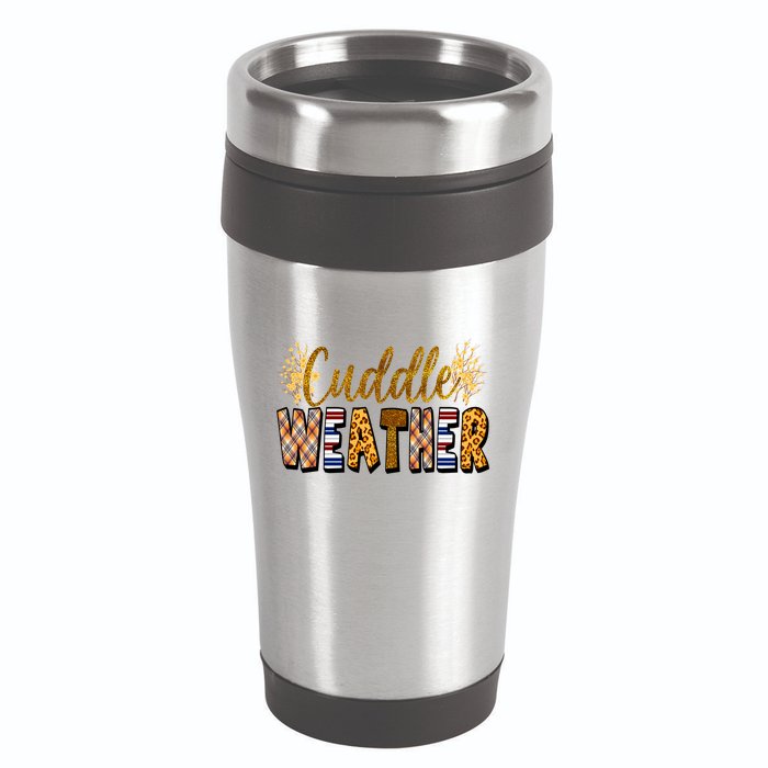 Cuddle Weather Cute Fall Pattern 16oz Travel Tumbler