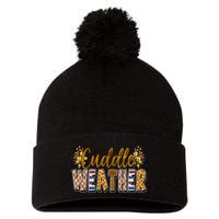 Cuddle Weather Cute Fall Pattern Pom Pom 12in Knit Beanie