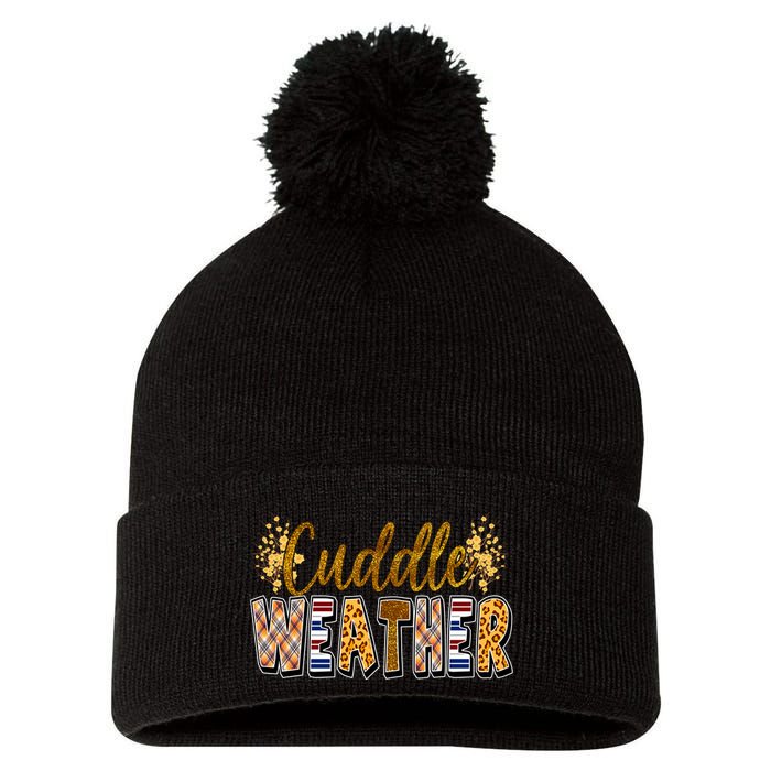 Cuddle Weather Cute Fall Pattern Pom Pom 12in Knit Beanie