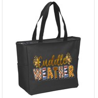 Cuddle Weather Cute Fall Pattern Zip Tote Bag