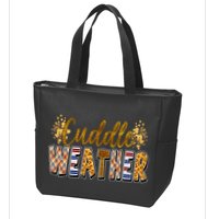 Cuddle Weather Cute Fall Pattern Zip Tote Bag
