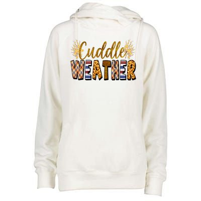 Cuddle Weather Cute Fall Pattern Womens Funnel Neck Pullover Hood