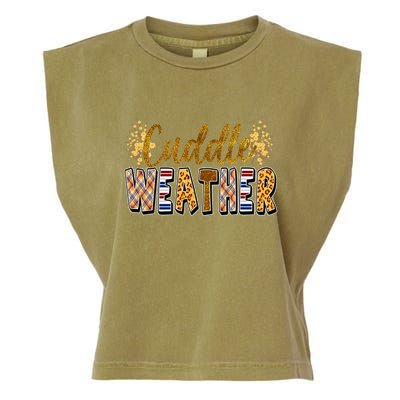 Cuddle Weather Cute Fall Pattern Garment-Dyed Women's Muscle Tee