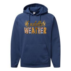 Cuddle Weather Cute Fall Pattern Performance Fleece Hoodie