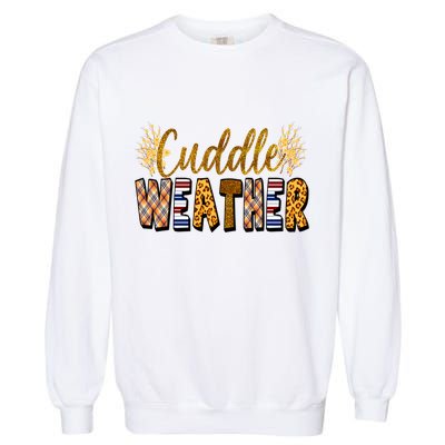 Cuddle Weather Cute Fall Pattern Garment-Dyed Sweatshirt