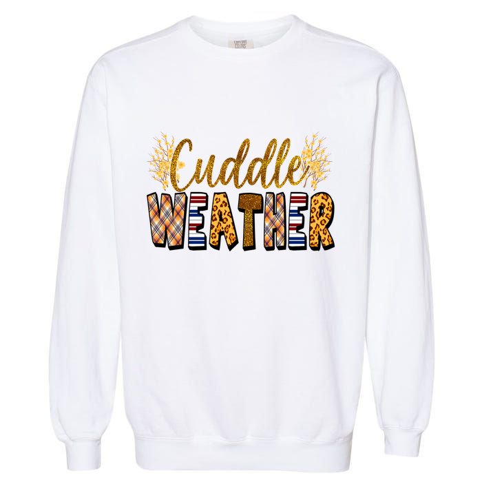 Cuddle Weather Cute Fall Pattern Garment-Dyed Sweatshirt