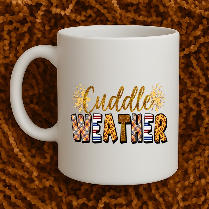 Cuddle Weather Cute Fall Pattern Mug