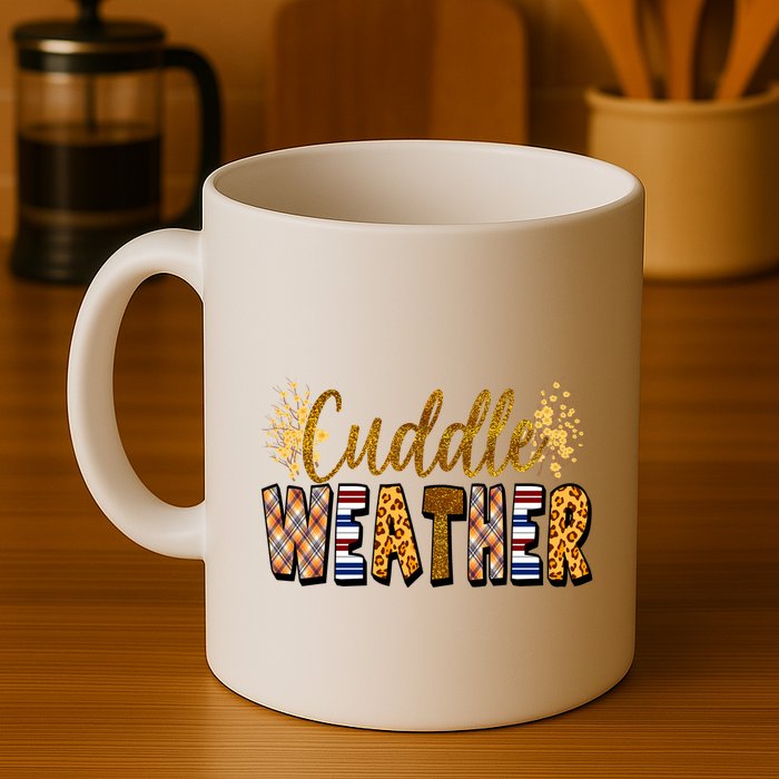 Cuddle Weather Cute Fall Pattern Mug