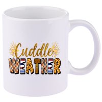 Cuddle Weather Cute Fall Pattern 11oz C Handle Ceramic Mug
