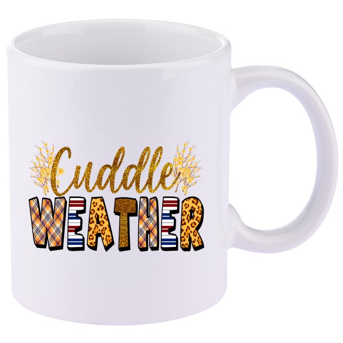 Cuddle Weather Cute Fall Pattern 11oz C Handle Ceramic Mug