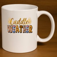Cuddle Weather Cute Fall Pattern 11oz C Handle Ceramic Mug