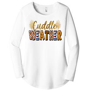 Cuddle Weather Cute Fall Pattern Women's Perfect Tri Tunic Long Sleeve Shirt