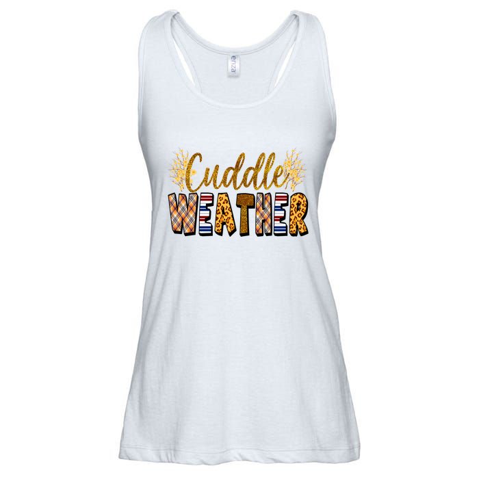 Cuddle Weather Cute Fall Pattern Ladies Essential Flowy Tank