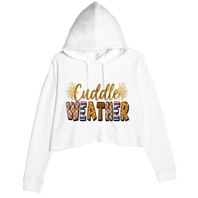 Cuddle Weather Cute Fall Pattern Crop Fleece Hoodie