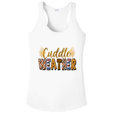 Cuddle Weather Cute Fall Pattern Ladies PosiCharge Competitor Racerback Tank