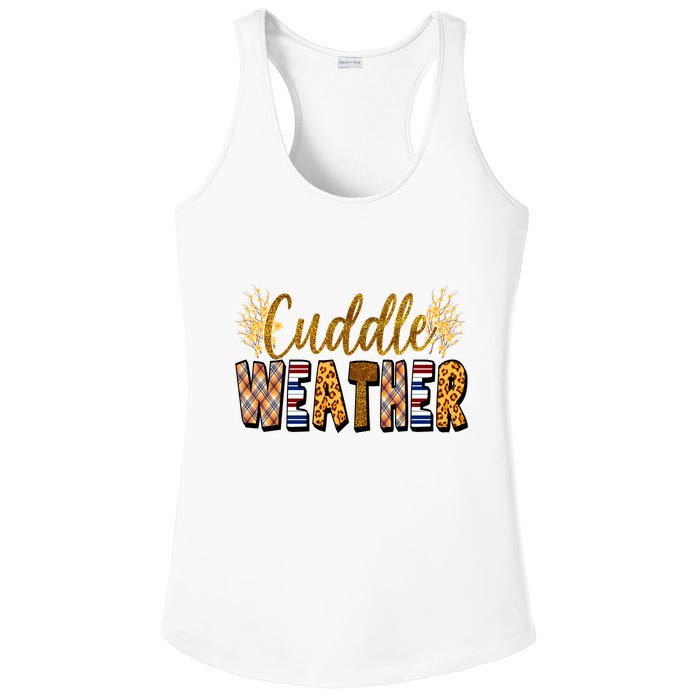 Cuddle Weather Cute Fall Pattern Ladies PosiCharge Competitor Racerback Tank
