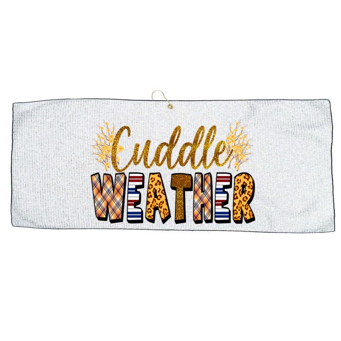 Cuddle Weather Cute Fall Pattern Large Microfiber Waffle Golf Towel