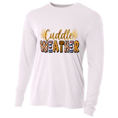 Cuddle Weather Cute Fall Pattern Cooling Performance Long Sleeve Crew