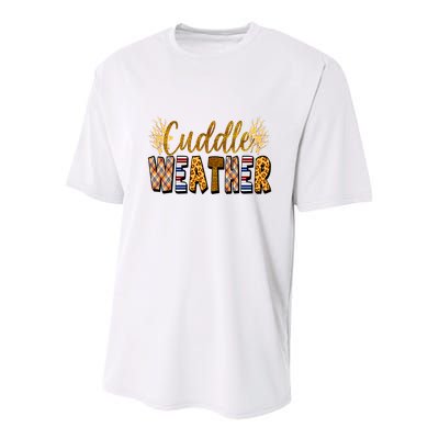 Cuddle Weather Cute Fall Pattern Youth Performance Sprint T-Shirt