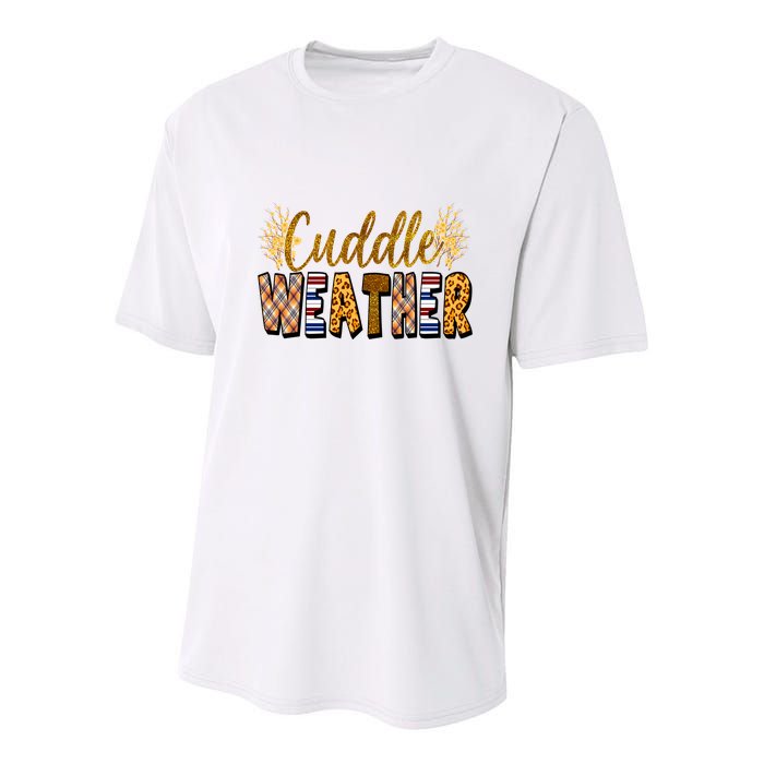 Cuddle Weather Cute Fall Pattern Youth Performance Sprint T-Shirt