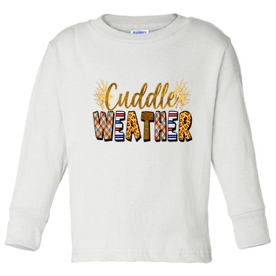 Cuddle Weather Cute Fall Pattern Toddler Long Sleeve Shirt