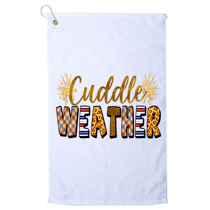 Cuddle Weather Cute Fall Pattern Platinum Collection Golf Towel