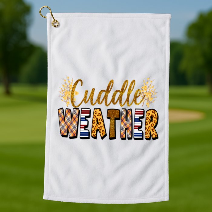 Cuddle Weather Cute Fall Pattern Golf Towel