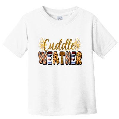 Cuddle Weather Cute Fall Pattern Toddler T-Shirt
