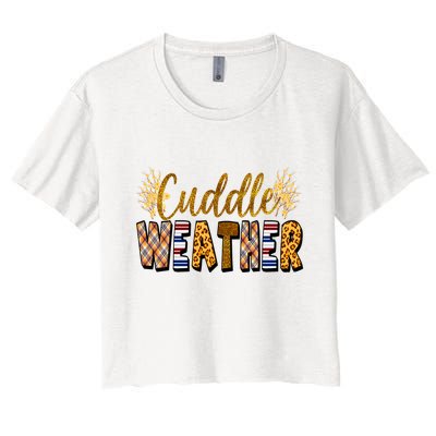 Cuddle Weather Cute Fall Pattern Crop Top