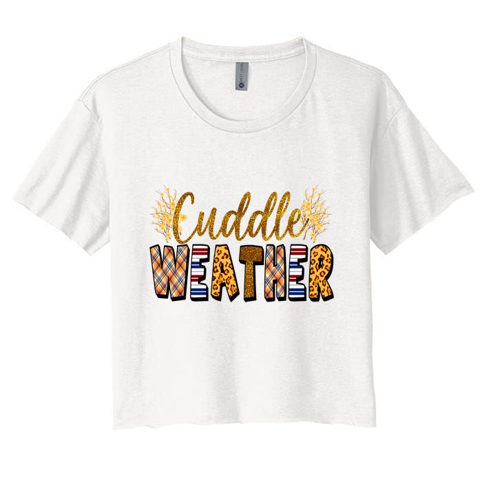 Cuddle Weather Cute Fall Pattern Crop Top