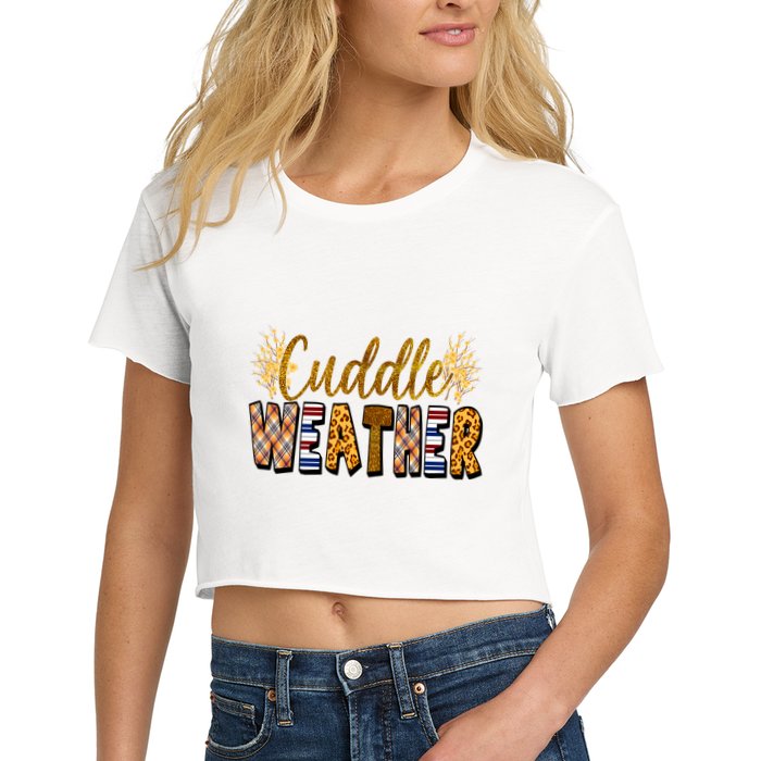 Cuddle Weather Cute Fall Pattern Crop Top