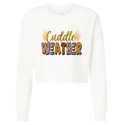 Cuddle Weather Cute Fall Pattern Cropped Pullover Crew