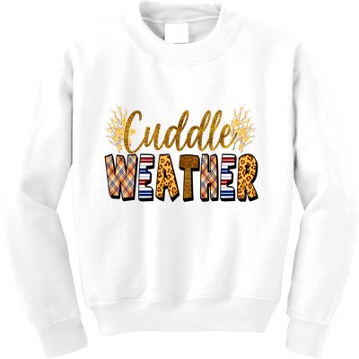 Cuddle Weather Cute Fall Pattern Kids Sweatshirt