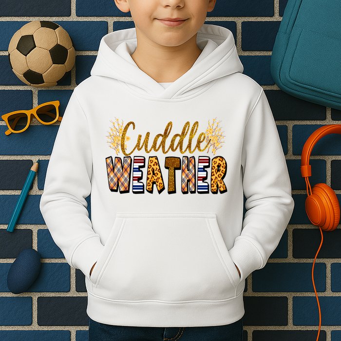 Cuddle Weather Cute Fall Pattern Kids Hoodie