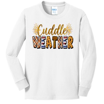 Cuddle Weather Cute Fall Pattern Kids Long Sleeve Shirt