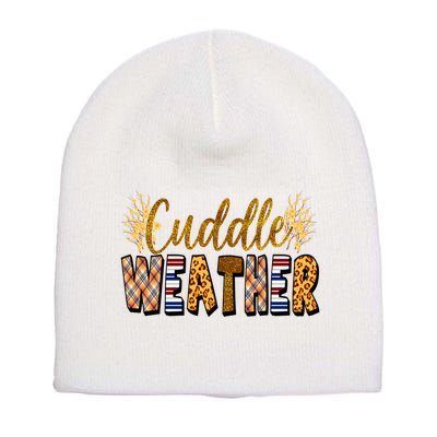 Cuddle Weather Cute Fall Pattern Short Acrylic Beanie