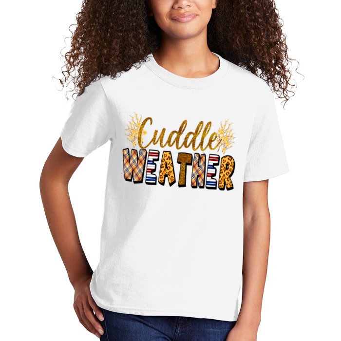 Cuddle Weather Cute Fall Pattern Kids T-Shirt