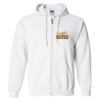 Cuddle Weather Cute Fall Pattern Full Zip Hoodie