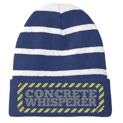 Concrete Whisperer Concrete Finisher Striped Beanie with Solid Band