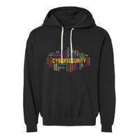 Cybersecurity Word Cloud Cyber Security Gift Cybersecurity Garment-Dyed Fleece Hoodie