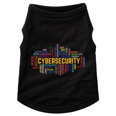 Cybersecurity Word Cloud Cyber Security Gift Cybersecurity Doggie Tank