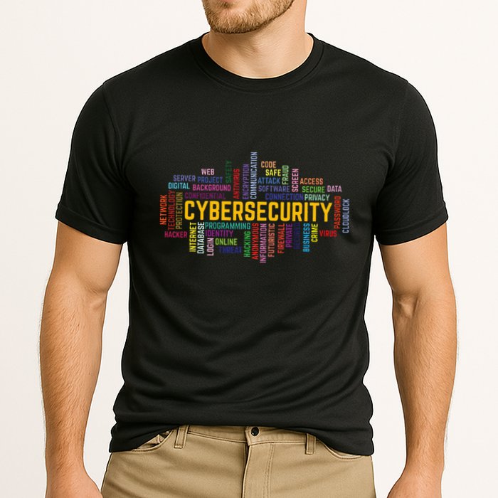 Cybersecurity Word Cloud Cyber Security Gift Cybersecurity Cooling Performance Crew T-Shirt