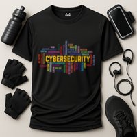 Cybersecurity Word Cloud Cyber Security Gift Cybersecurity Cooling Performance Crew T-Shirt