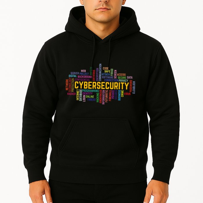 Cybersecurity Word Cloud Cyber Security Gift Cybersecurity Hoodie