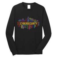 Cybersecurity Word Cloud Cyber Security Gift Cybersecurity Long Sleeve Shirt