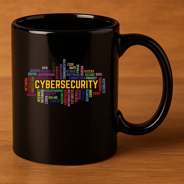 Cybersecurity Word Cloud Cyber Security Gift Cybersecurity 11oz C Handle Ceramic Mug