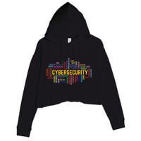 Cybersecurity Word Cloud Cyber Security Gift Cybersecurity Crop Fleece Hoodie